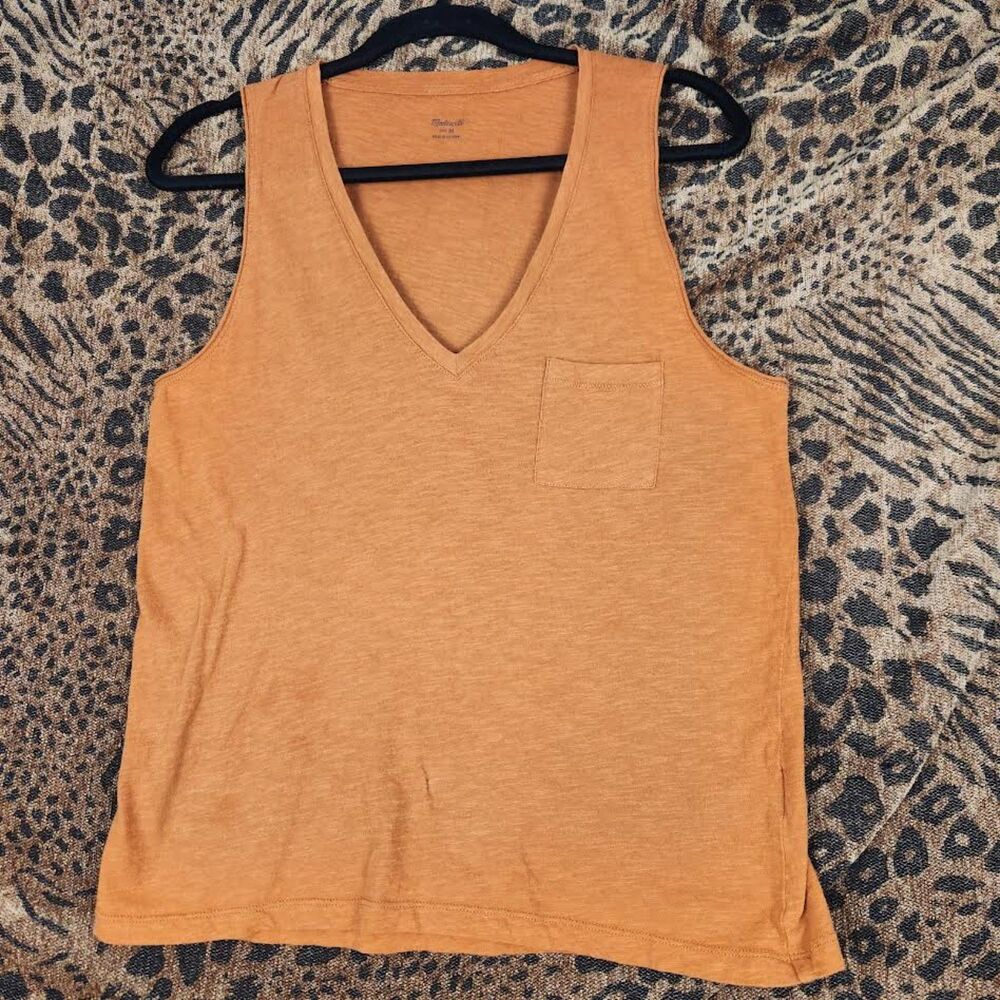 Madewell Women's Brown/Orange Top Size M